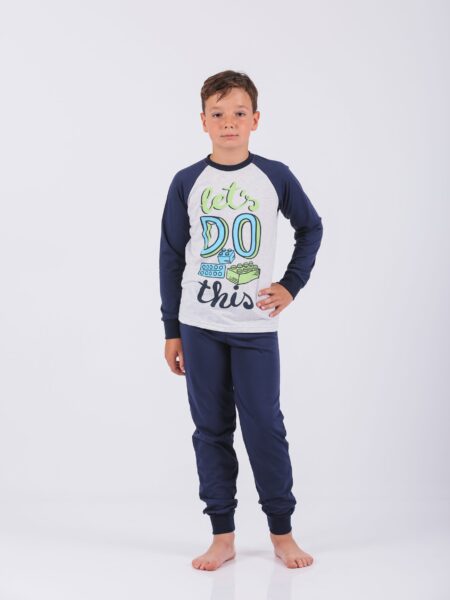 Dečija muška pidžama 519 Art.519-2 sa lego štampom, 100% pamuk