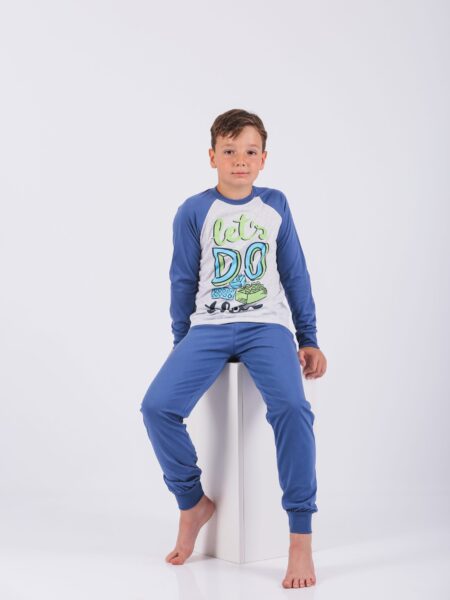 Dečija muška pidžama 519 Art.519-3 sa lego štampom, 100% pamuk