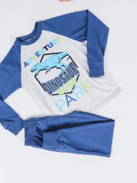 Dečija muška pidžama 519 Art.519-3 sa dino štampom, 100% pamuk