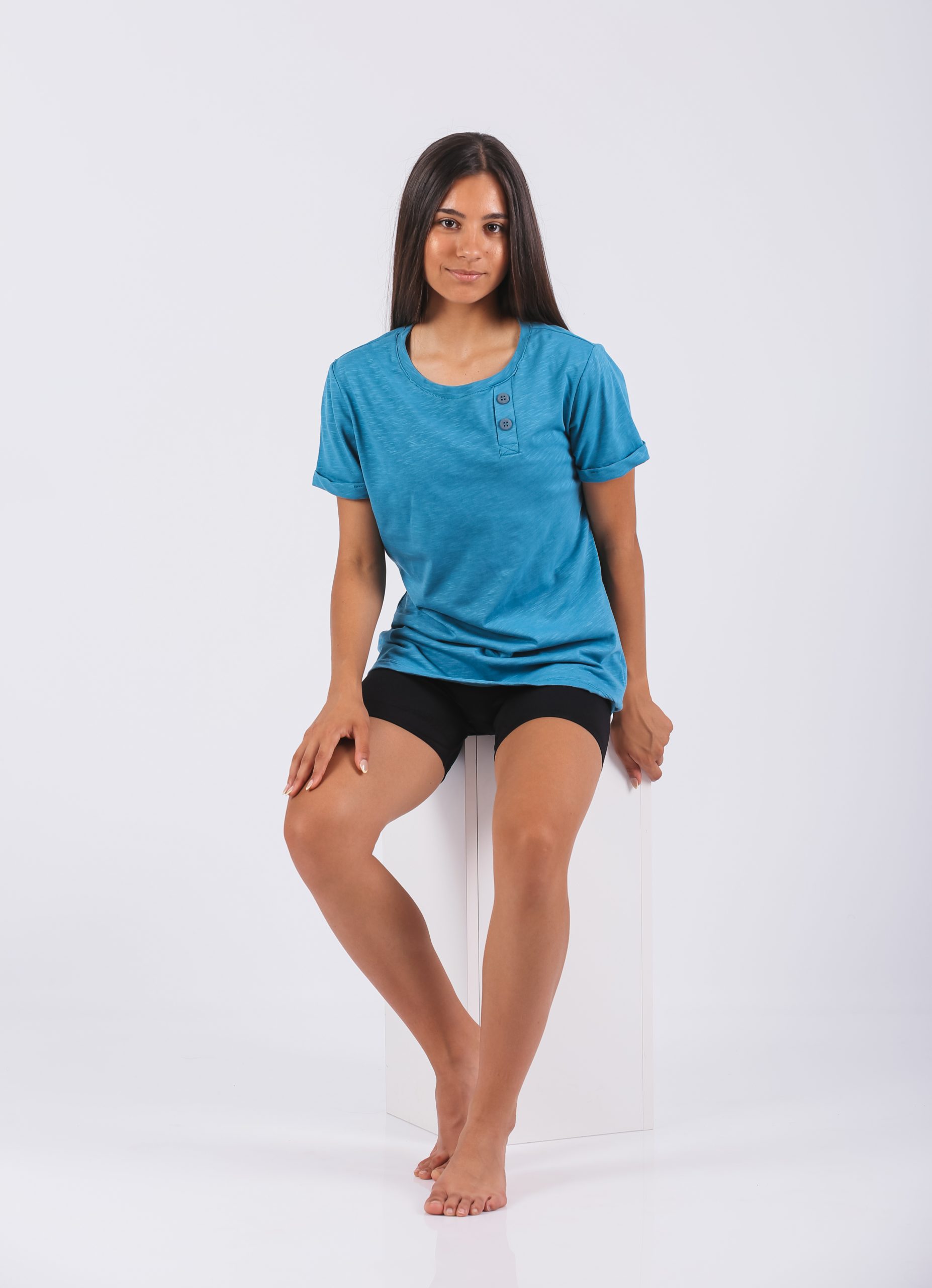 Ženska majica Sara 834, 100% pamuk za udobnost,plava boja